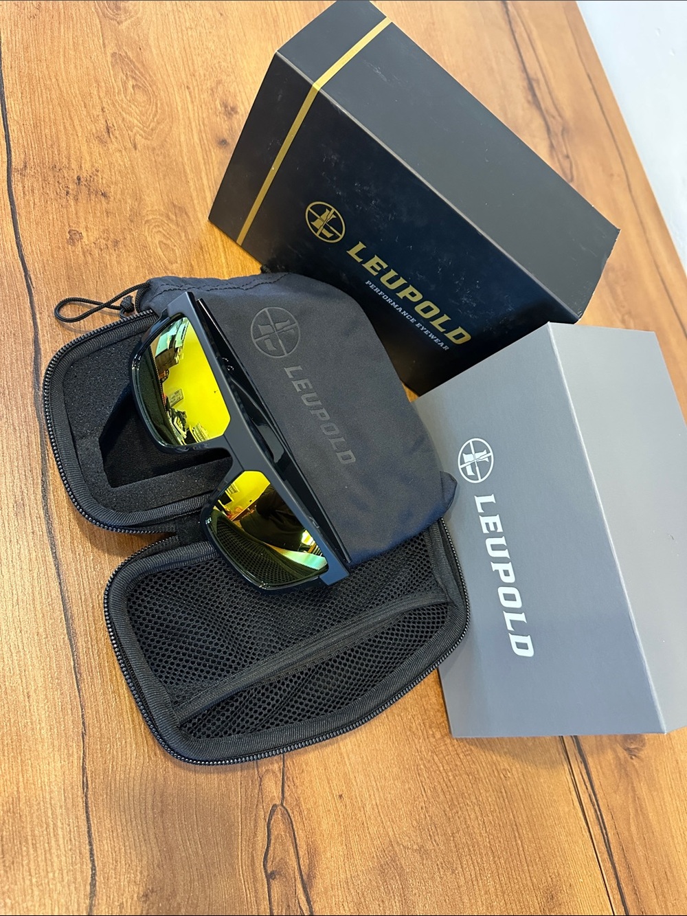 Men's Black Frame Sunglasses with Yellow Mirrored Lenses
